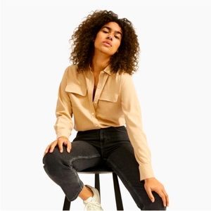 Everlane Washable Silk Button Down Blouse
